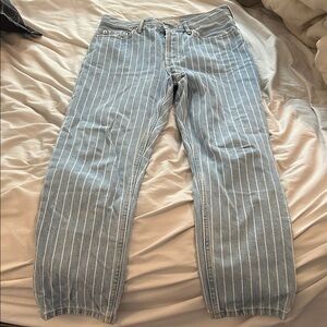 Everlane  Light Blue Striped Jeans
